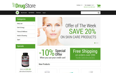 "Drugstore" - адаптивний Magento шаблон №51050