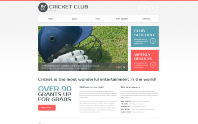 Kriketová responzivní webová šablona