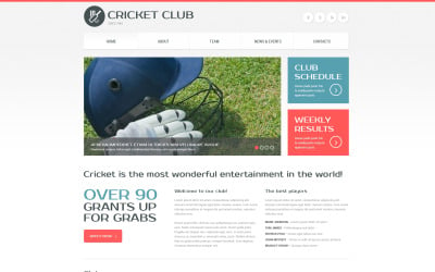 Modèle de site Web réactif de cricket