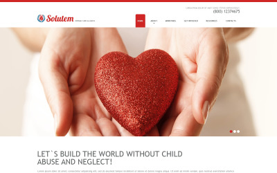 Responsieve websitesjabloon voor kinderliefdadigheid
