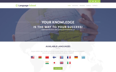 Responsive Foreign Language School Wordpress #51000