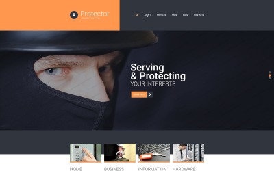 Responsive Website template over Beveiliging №51095