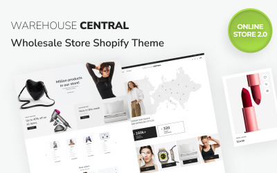 Warehouse Central – Nagykereskedelmi áruház e-kereskedelmi online áruház 2.0 Shopify téma