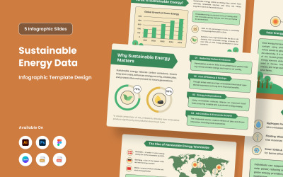 Infografía de energía ecológica sostenible