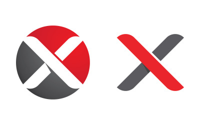 X Lettera Marchio Design Logo Modello icona illustrazione v.1