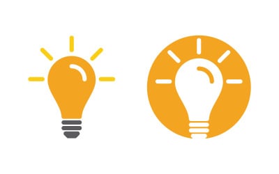 Light bulb icon symbol logo design illustration v.9