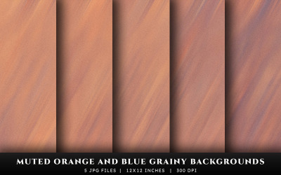 Gedämpfte orange und blaue körnige Texturhintergründe