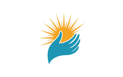 Hand concept together Logo design template vv.10