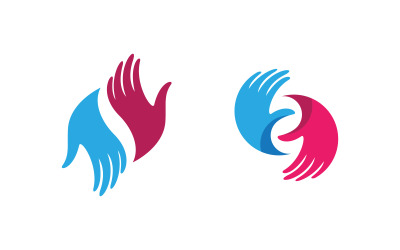 Hand concept together Logo design template vv.11