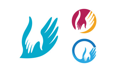 Hand concept together Logo design template vv.6