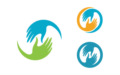 Hand concept together Logo design template vv.7
