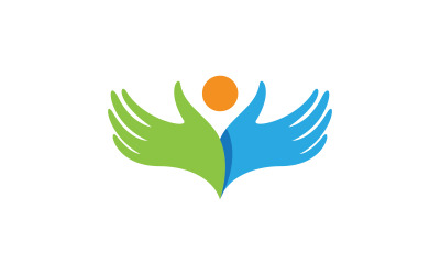Hand concept together Logo design template vv.8