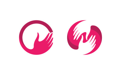 Hand concept together Logo design template vv.9