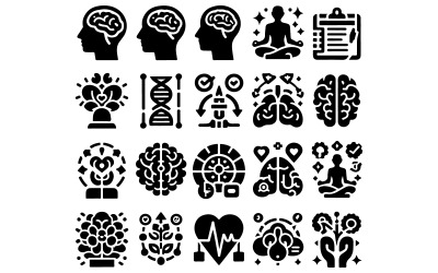 iconen met thema&amp;#39;s van bewustzijn