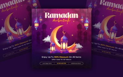 Ramadan Mubarak Social Media-Vorlage