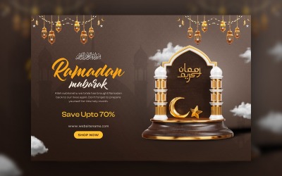 Ramadan Mubarak Web Banner  Social  Media Template