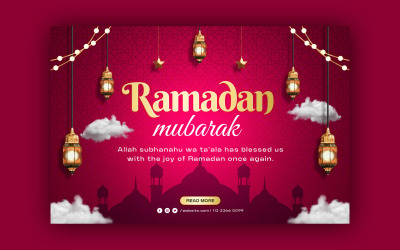 Ramadan Mubarak Web-Banner Social Media-Vorlage