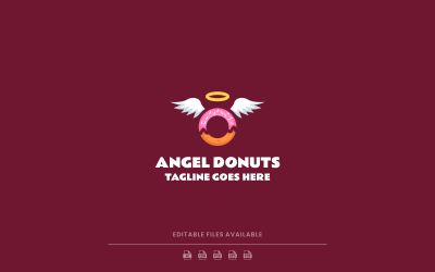 Angel Donuts Simple Mascot Logo