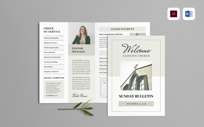 Church Bulletin Template | Microsoft Word &amp;amp; Adobe Indesign