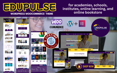 Edupulse - WordPress-tema för akademier, skolor och onlineinlärning med onlinebokhandel