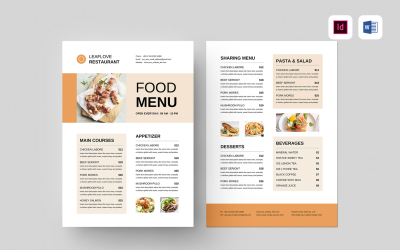 Food Menu Template | Microsoft Word &amp;amp; Adobe Indesign