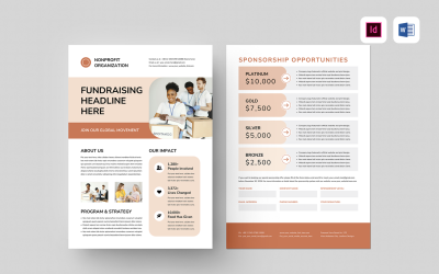 Nonprofit Fundraising Flyer | Microsoft Word &amp;amp; Adobe Indesign
