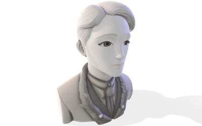Busto de caballero refinado, modelo 3D