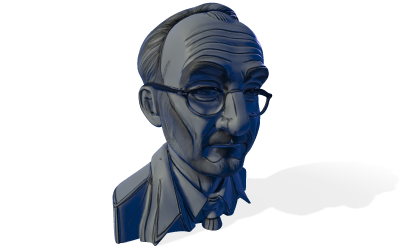 Busto de estudiante reflexivo, modelo 3D gratuito