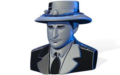 Detektiv Noir Bust 3D-modell
