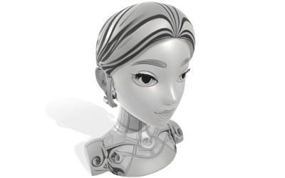 Fütüristik Robotik İlham Perisi 3D Modeli