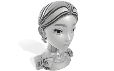 Futuristisch Robotisch Muse 3D-model