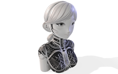 Kybernetický 3D model poprsí FeMuse