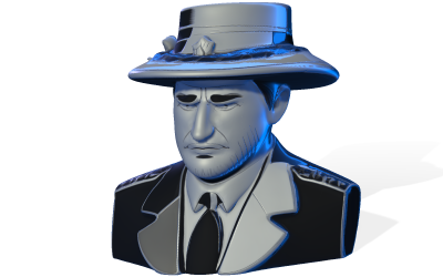 Modelo 3D del busto de Detective Noir