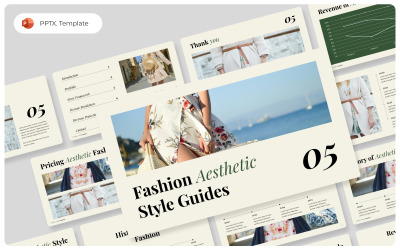 PowerPoint-presentatiesjabloon voor esthetische modegids
