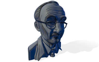 Reflexní 3D model Busta Scholar Free