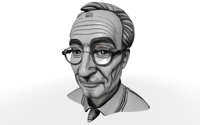 Senior Gentleman Character Bust Free 3D Model