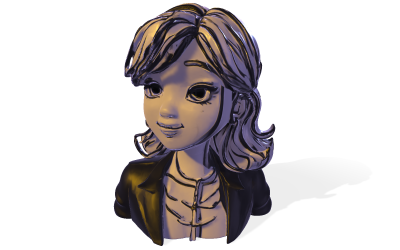 Stylized Female Character Bust Free 3D Model
