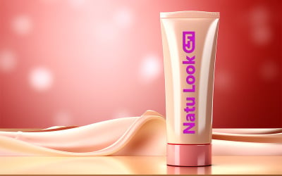 Cream tube logo mockup | tube mockup