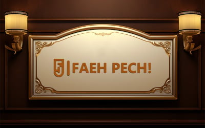Golden card logo mockup | nameplate mockup
