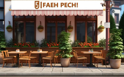 Restaurant front logo mockup | store front mockup design