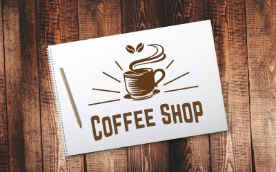 Tazza da caffè aromatica calda con logo in stile retrò