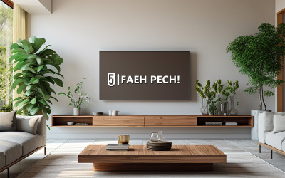 Mockup tv | Mockup soggiorno moderno | Mockup tv soggiorno