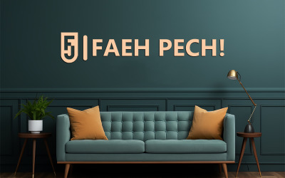 Livingrrom blue wall logo mockup | Livingrrom mockup