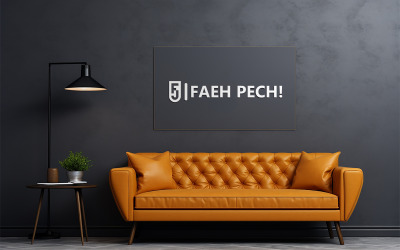 Mockup logo parete interna | Mockup logo parete | Mockup logo interno