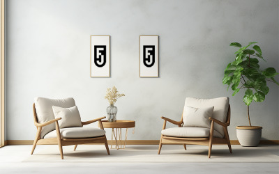 Oturma odası duvar panosu logo mockup tasarımı | Oturma odası duvar mockup | Oturma odası pano mockup