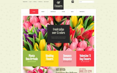 "Floristic Store" Responsive WooCommerce Thema №51188