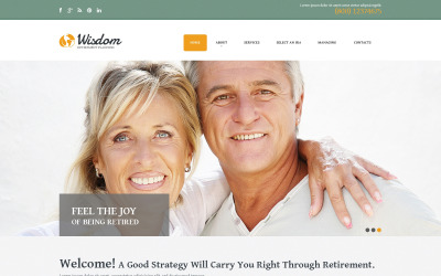 Responsiv webbplatsmall för pensionsplanering