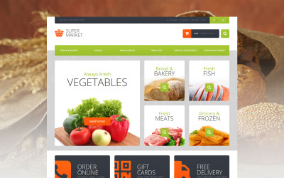 Reszponzív Supermarket Template Magento sablon 51119