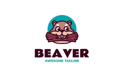 Beaver Simple Mascot Logo 256