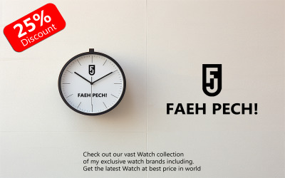Clock mockup | clock design | hanging watch mockup